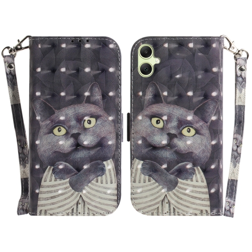 

For Samsung Galaxy A05 3D Colored Horizontal Flip Leather Phone Case(Hug Cat)