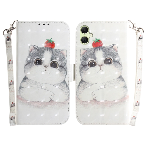 

For Samsung Galaxy A05 3D Colored Horizontal Flip Leather Phone Case(Cute Cat)