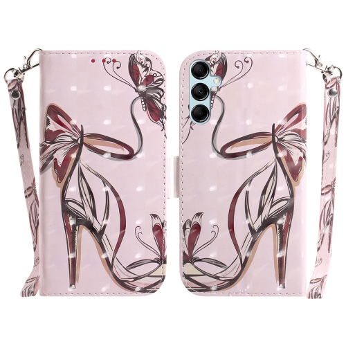 

For Samsung Galaxy A15 3D Colored Horizontal Flip Leather Phone Case(Butterfly High-heeled)