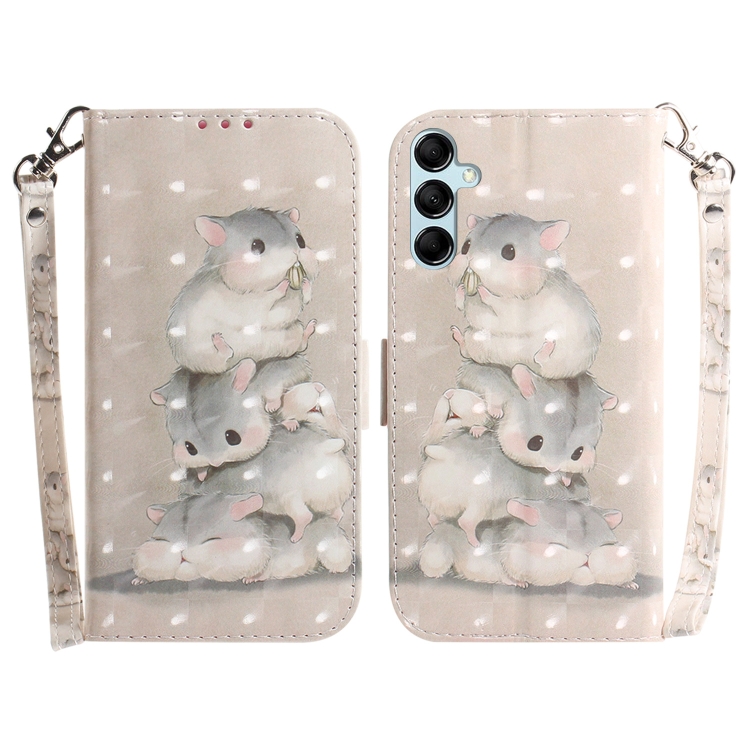 

For Samsung Galaxy A15 3D Colored Horizontal Flip Leather Phone Case(Squirrels)