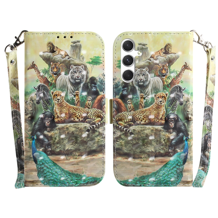 

For Samsung Galaxy S24 5G 3D Colored Horizontal Flip Leather Phone Case(Zoo)