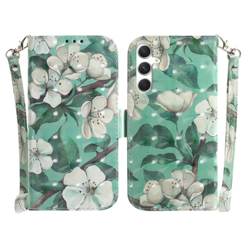 

For Samsung Galaxy S24 5G 3D Colored Horizontal Flip Leather Phone Case(Watercolor Flower)