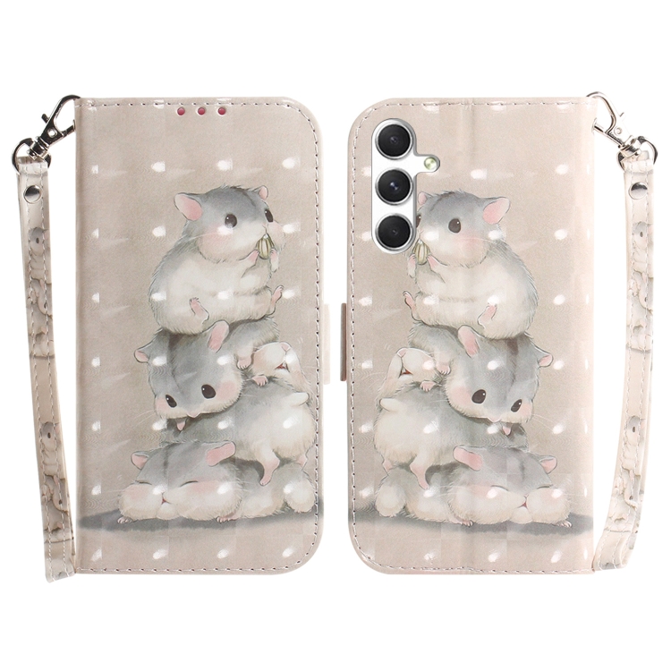 

For Samsung Galaxy S24 5G 3D Colored Horizontal Flip Leather Phone Case(Squirrels)