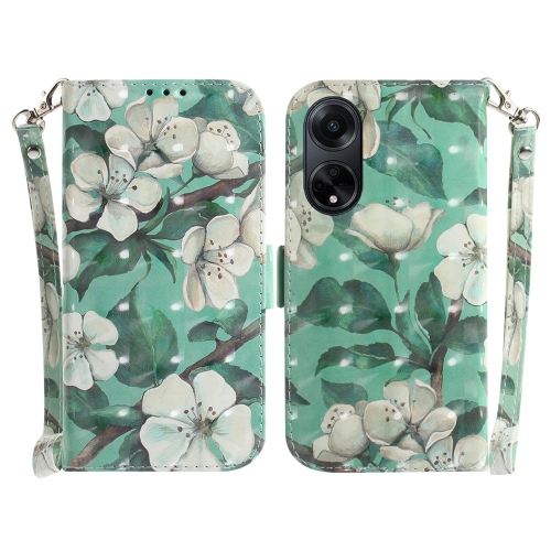 

For OPPO A98 5G / F23 5G India 3D Colored Horizontal Flip Leather Phone Case(Watercolor Flower)