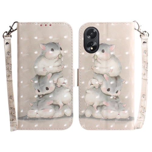 

For OPPO A38 4G / A18 3D Colored Horizontal Flip Leather Phone Case(Squirrels)