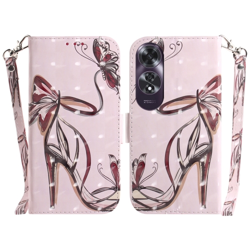 

For OPPO A60 4G 3D Colored Horizontal Flip Leather Phone Case(Butterfly High-heeled)
