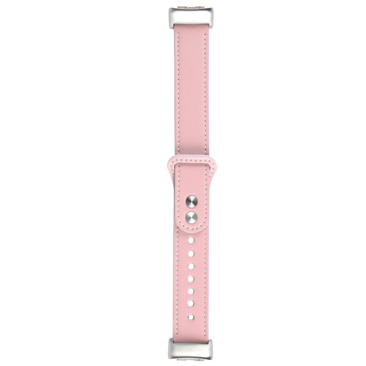 

For Fitbit Charge 5 PU Leather Replacement Watch Band(Pink)