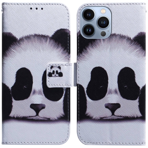 

For iPhone 14 Pro Max Coloured Drawing Flip Leather Phone Case(Panda)