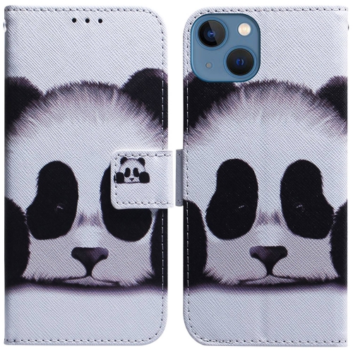 

For iPhone 14 Plus Coloured Drawing Flip Leather Phone Case(Panda)