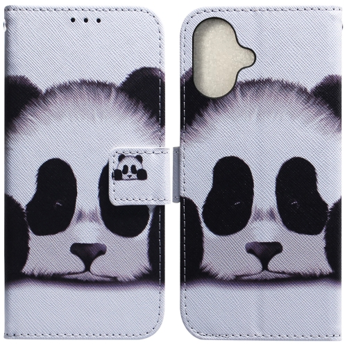 

For iPhone 16 Coloured Drawing Flip Leather Phone Case(Panda)