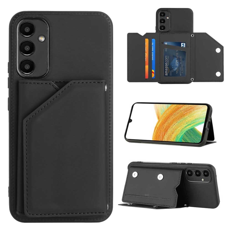 

For Samsung Galaxy A54 Skin Feel PU + TPU + PC Card Slots Phone Case(Black)