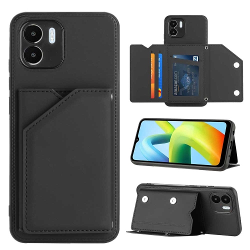 

For Xiaomi Redmi A1 / A2 4G Skin Feel PU + TPU + PC Card Slots Phone Case(Black)