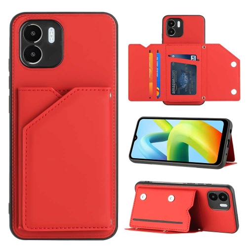 

For Xiaomi Redmi A1 / A2 4G Skin Feel PU + TPU + PC Card Slots Phone Case(Red)