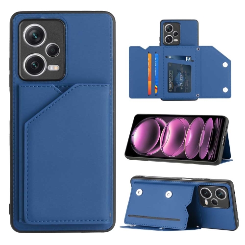 

For Xiaomi Redmi Note 12 / Poco X5 5G Skin Feel PU + TPU + PC Card Slots Phone Case(Royal Blue)