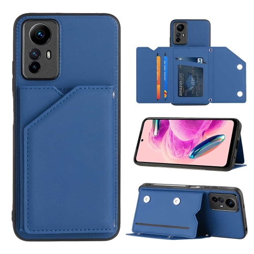 

For Xiaomi Redmi Note 12S 4G Skin Feel PU + TPU + PC Card Slots Phone Case(Royal Blue)