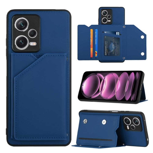 

For Xiaomi Redmi Note 12 Pro+ 5G Global Skin Feel PU + TPU + PC Card Slots Phone Case(Royal Blue)