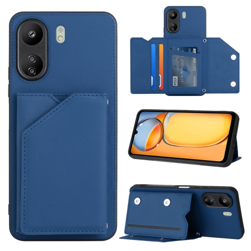 

For Xiaomi Redmi 13C 4G / Poco C65 Skin Feel PU + TPU + PC Card Slots Phone Case(Royal Blue)