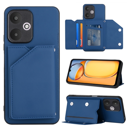 

For Xiaomi Redmi 13C 5G / Redmi 13R Skin Feel PU + TPU + PC Card Slots Phone Case(Royal Blue)