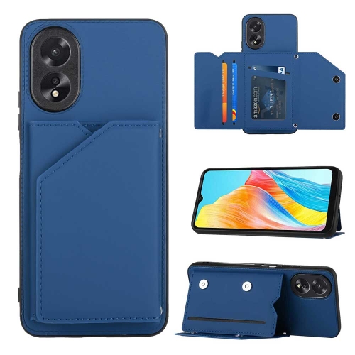 

For OPPO A38 4G/A18 4G Skin Feel PU + TPU + PC Card Slots Phone Case(Royal Blue)