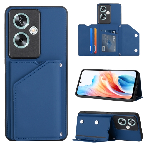 

For OPPO A79 5G Global Skin Feel PU + TPU + PC Card Slots Phone Case(Royal Blue)