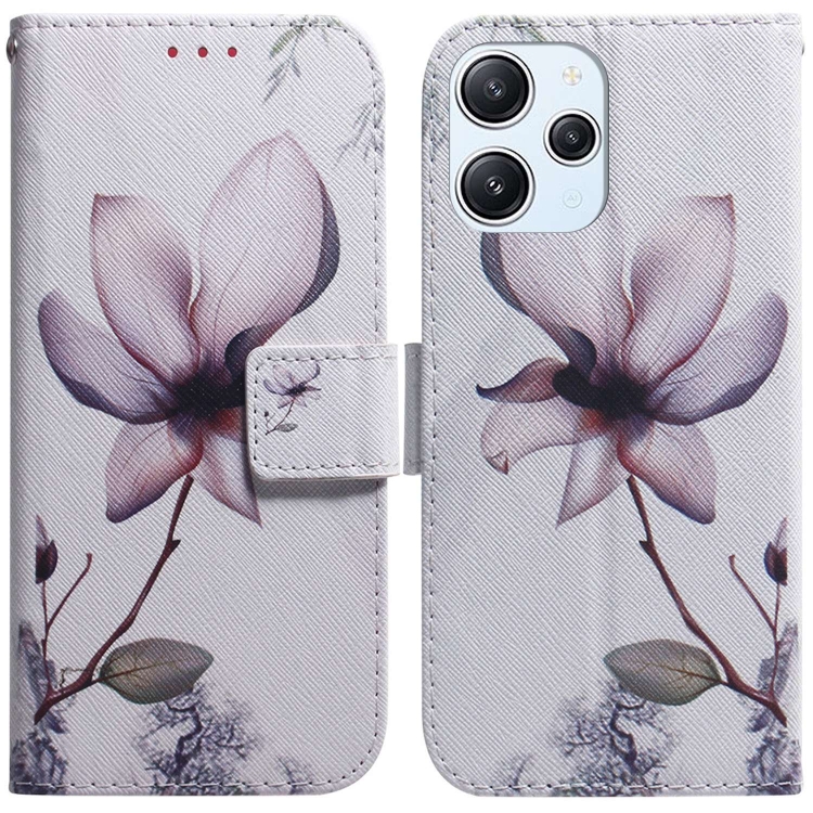 

For Xiaomi Redmi 12 Coloured Drawing Flip Leather Phone Case(Magnolia)