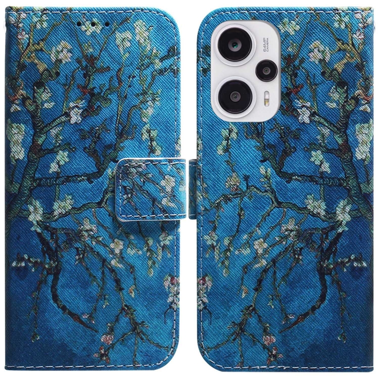 

For Xiaomi Poco F5/Redmi Note 12 Turbo Coloured Drawing Flip Leather Phone Case(Apricot)