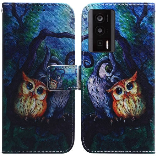 

For Xiaomi Poco F5 Pro / Redmi K60 Coloured Drawing Flip Leather Phone Case(Oil Painting Owl)