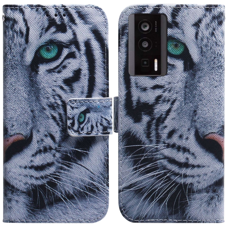 

For Xiaomi Poco F5 Pro / Redmi K60 Coloured Drawing Flip Leather Phone Case(Tiger)