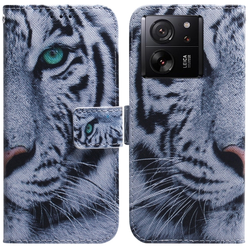 

For Xiaomi 13T / 13T Pro / Redmi K60 Ultra Coloured Drawing Flip Leather Phone Case(Tiger)