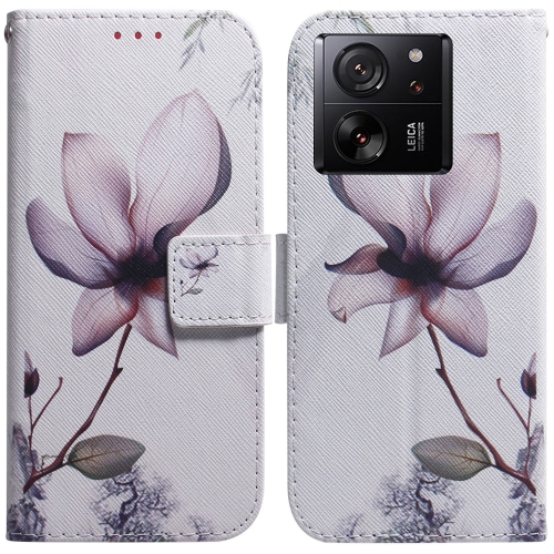 

For Xiaomi 13T / 13T Pro / Redmi K60 Ultra Coloured Drawing Flip Leather Phone Case(Magnolia)