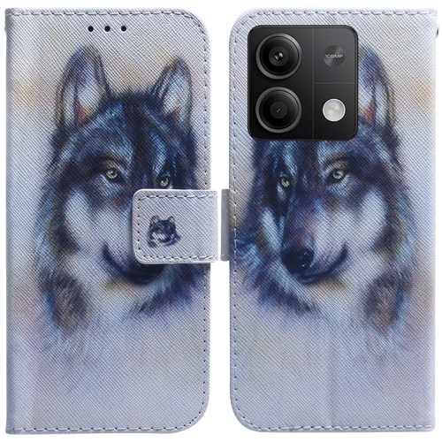 

For Xiaomi Redmi Note 13 5G Coloured Drawing Flip Leather Phone Case(White Wolf)