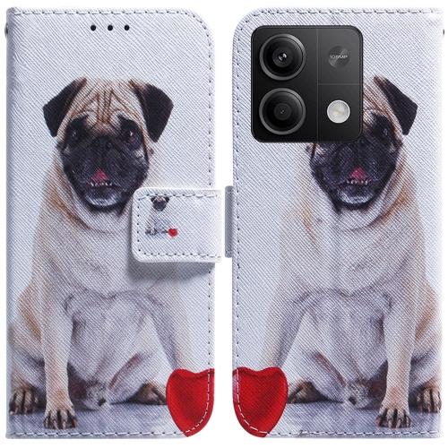 

For Xiaomi Redmi Note 13 5G Coloured Drawing Flip Leather Phone Case(Pug)