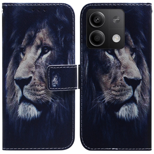

For Xiaomi Redmi Note 13 5G Coloured Drawing Flip Leather Phone Case(Lion)