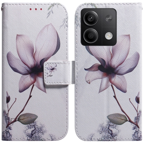 

For Xiaomi Redmi Note 13 5G Coloured Drawing Flip Leather Phone Case(Magnolia)
