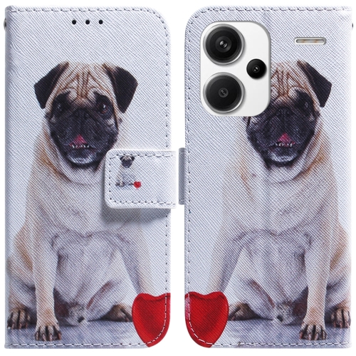 

For Xiaomi Redmi Note 13 Pro+ 5G Coloured Drawing Flip Leather Phone Case(Pug)