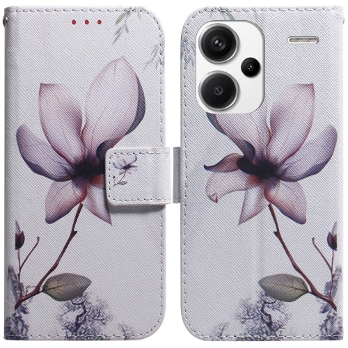 

For Xiaomi Redmi Note 13 Pro+ 5G Coloured Drawing Flip Leather Phone Case(Magnolia)