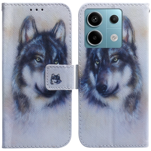 

For Xiaomi Redmi Note 13 Pro 5G Coloured Drawing Flip Leather Phone Case(White Wolf)