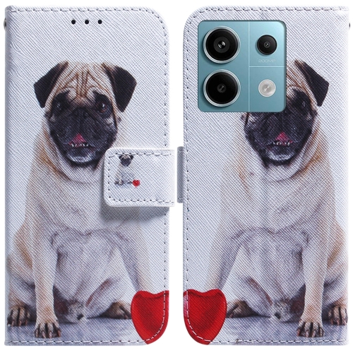 

For Xiaomi Redmi Note 13 Pro 5G Coloured Drawing Flip Leather Phone Case(Pug)