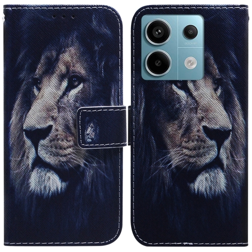 

For Xiaomi Redmi Note 13 Pro 5G Coloured Drawing Flip Leather Phone Case(Lion)