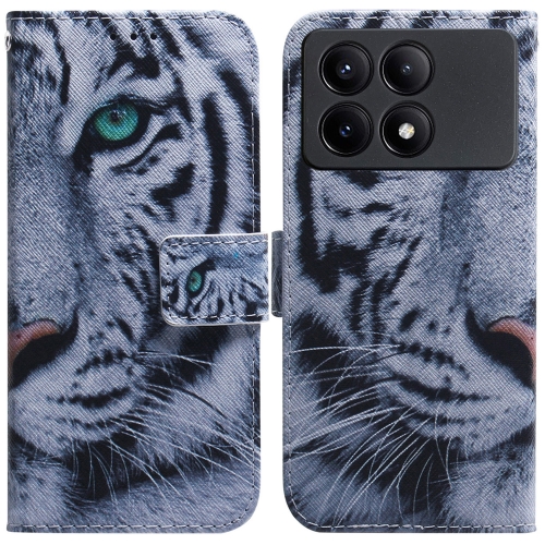

For Xiaomi Redmi K70E / Poco X6 Pro Coloured Drawing Flip Leather Phone Case(Tiger)