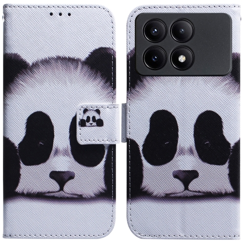 

For Xiaomi Redmi K70E / Poco X6 Pro Coloured Drawing Flip Leather Phone Case(Panda)