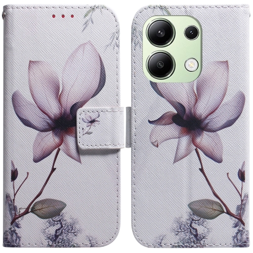 

For Xiaomi Redmi Note 13 4G Global Coloured Drawing Flip Leather Phone Case(Magnolia)