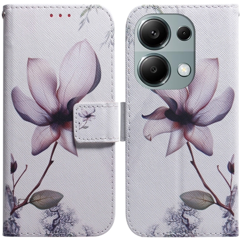 

For Xiaomi Redmi Note 13 Pro 4G Coloured Drawing Flip Leather Phone Case(Magnolia)