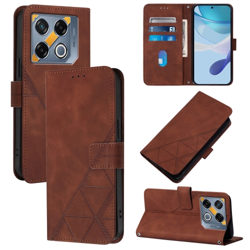 For Infinix GT 20 Pro-X6871 Crossbody 3D Embossed Flip Leather Phone Case(Brown)