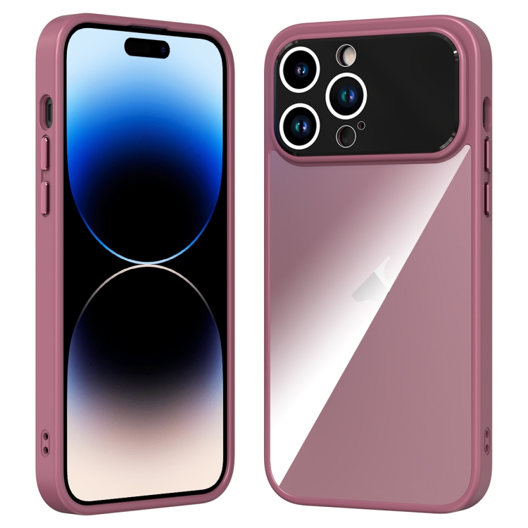 

For iPhone 15 Pro Max Large Window Acrylic + TPU Phone Case(Wine Red)
