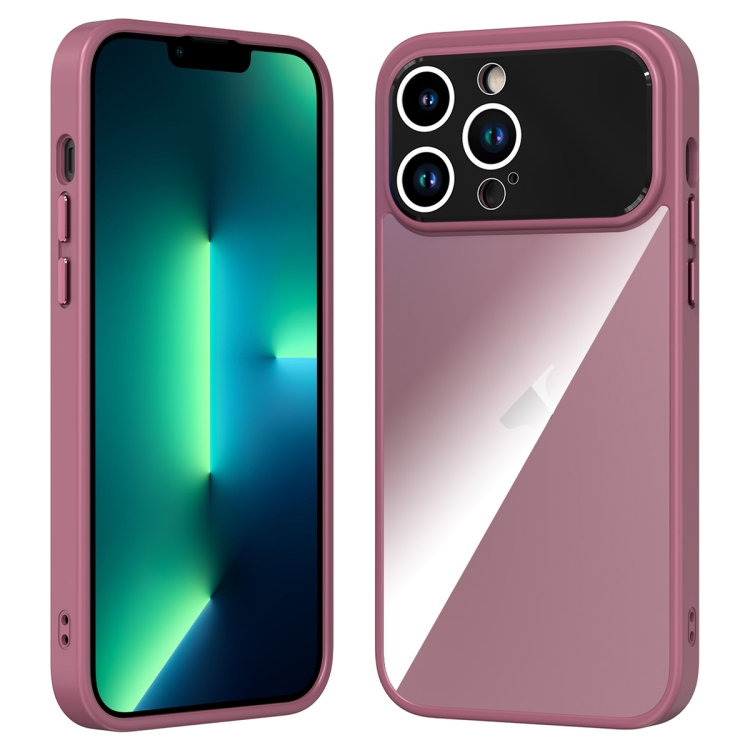 

For iPhone 13 Pro Large Window Acrylic + TPU Phone Case(Wine Red)
