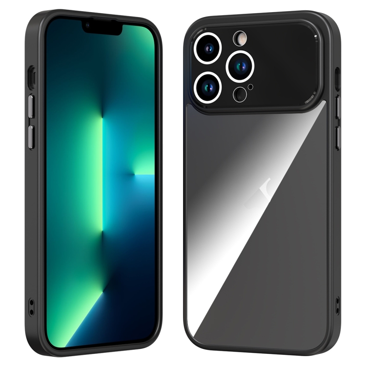 

For iPhone 13 Pro Large Window Acrylic + TPU Phone Case(Black)