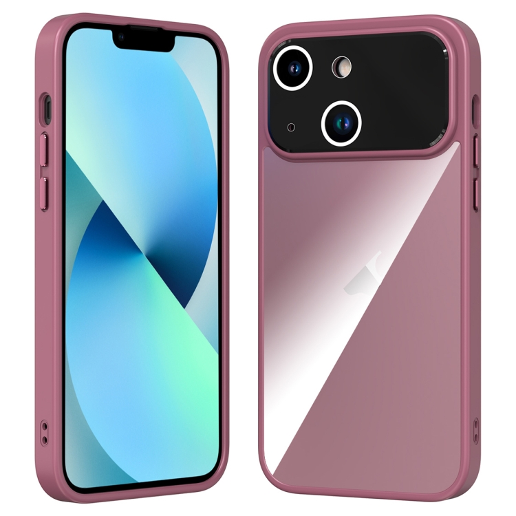 

For iPhone 13 Large Window Acrylic + TPU Phone Case(Wine Red)