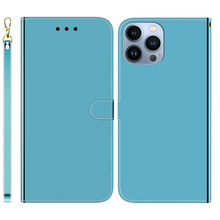 

For iPhone 15 Pro Imitated Mirror Surface Leather Phone Case(Blue)