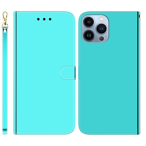 

For iPhone 15 Pro Imitated Mirror Surface Leather Phone Case(Mint Green)